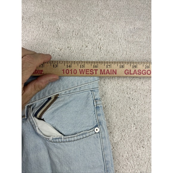 ATELIER Womens High‎ Rise Flip over Waist Straight Leg Open Knee Jeans 31x29 - Picture 5 of 14